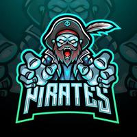 pirati esport logo mascotte design vettore