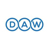 daw lettera logo design su sfondo nero.daw creative iniziali lettera logo concept.daw vettore lettera design.