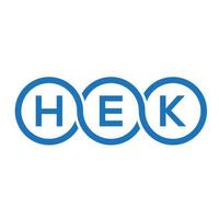 design del logo della lettera hek su sfondo bianco. concetto di logo della lettera di iniziali creative hek. disegno della lettera hek. vettore