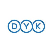 dyk lettera logo design su sfondo nero.dyk creative iniziali lettera logo concept.dyk vettore lettera design.