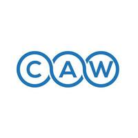 disegno di marchio della lettera di caw su priorità bassa bianca. cw creative iniziali lettera logo concept. disegno della lettera di gracchia. vettore
