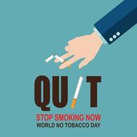 smettere di fumare. giornata mondiale senza tabacco. illustrazione vettoriale eps 10.