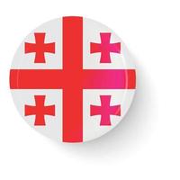 bandiera rotonda della georgia. pulsante a spillo. pin spilla icona, adesivo. pulsante web. vettore