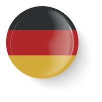 bandiera rotonda della germania. pulsante a spillo. pin spilla icona, adesivo. vettore