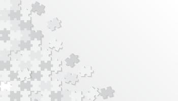 sfondo bianco con decorazione a forma di puzzle astratto vettore