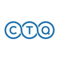 ctq lettera logo design su sfondo nero. ctq creative iniziali lettera logo concept. disegno della lettera ctq. vettore