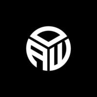 oaw lettera logo design su sfondo nero. oaw creative iniziali lettera logo concept. disegno della lettera di prua. vettore