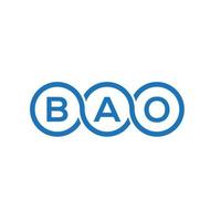 bao creative iniziali lettera logo concept. bao lettera design.bao lettera logo design su sfondo bianco. bao creative iniziali lettera logo concept. disegno della lettera bao. vettore