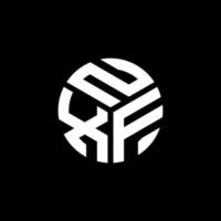 design del logo della lettera nxf su sfondo nero. nxf creative iniziali lettera logo concept. disegno della lettera nxf. vettore