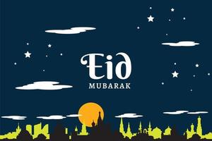 eid mubarak illustrazione vettoriale banner e post sui social media
