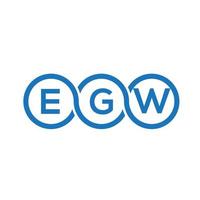 egw lettera logo design su sfondo nero.egw creative iniziali lettera logo concept.egw vettore lettera design.