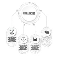 le icone vettoriali e di marketing per la progettazione di infografica timeline possono essere utilizzate per il layout del flusso di lavoro, il diagramma, la relazione annuale, il web design. concetto di business con 4 opzioni, passaggi o processi.