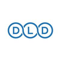 dld lettera logo design su sfondo nero.dld creative iniziali lettera logo concept.dld vettore lettera design.