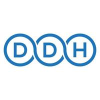 ddh lettera logo design su sfondo nero.ddh creative iniziali lettera logo concept.ddh vettore lettera design.