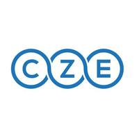 cze lettera logo design su sfondo nero.cze creative iniziali lettera logo concept.cze vettore lettera design.