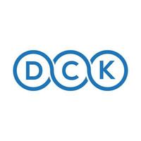 dck lettera logo design su sfondo nero.dck creative iniziali lettera logo concept.dck vettore lettera design.