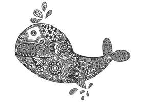 disegno tribale di pesce linea arte. illustrazione vettoriale. vettore