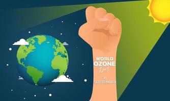 illustrazione vettoriale della giornata mondiale dell'ozono per poster, banner design.