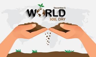 illustrazione vettoriale di progettazione della giornata mondiale del suolo per lo sfondo del poster e il design del banner