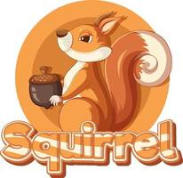 design di parole per scoiattolo vettore