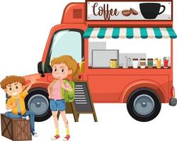 persone al camion del caffè vettore