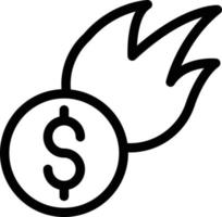 illustrazione vettoriale del fuoco del dollaro su uno sfondo simboli di qualità premium. icone vettoriali per il concetto e la progettazione grafica.