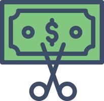 illustrazione vettoriale del taglio del dollaro su uno sfondo simboli di qualità premium. icone vettoriali per il concetto e la progettazione grafica.