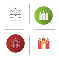 icona dei blocchi di costruzione del castello. design piatto, stili lineari e di colore. illustrazioni vettoriali isolate