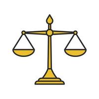 icona del colore della bilancia della giustizia. uguaglianza. giudizio. illustrazione vettoriale isolata