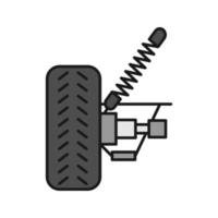 icona del colore della sospensione dell'auto. ammortizzatore. illustrazione vettoriale isolata