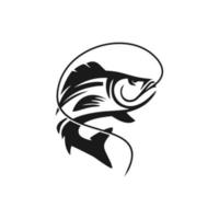 illustrazione del modello di progettazione di logo di pesce. logo di pesca sportiva vettore