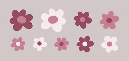 set semplice di fiori vettore