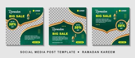 impostare il modello di promozione banner quadrato vendita ramadan. adatto per la promozione web e il post modello di social media per biglietto di auguri ramadan kareem, eventi e illustrazione vettoriale ecc.