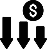 dollaro giù illustrazione vettoriale su uno sfondo simboli di qualità premium. icone vettoriali per il concetto e la progettazione grafica.