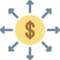 illustrazione vettoriale delle frecce di direzione del dollaro su uno sfondo. simboli di qualità premium. icone vettoriali per il concetto e la progettazione grafica.