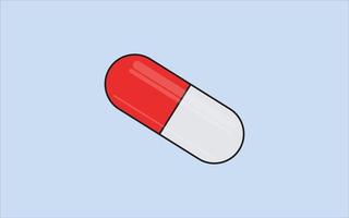 capsula bianca rossa su sfondo blu vettore