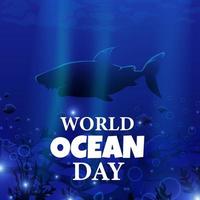 giornata mondiale dell'oceano con il mare profondo vettore