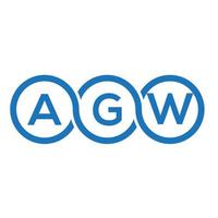 agw lettera logo design su sfondo bianco. agw creative iniziali lettera logo concept. disegno della lettera agw. vettore