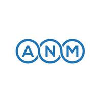 design del logo della lettera anm su sfondo nero. anm creative iniziali lettera logo concept. em design della lettera. vettore
