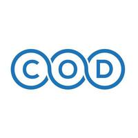 cod creative iniziali lettera logo concept. cod lettera design.cod lettera logo design su sfondo bianco. cod creative iniziali lettera logo concept. disegno della lettera di merluzzo. vettore
