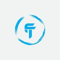 lettera iniziale tf o ft logo disegno vettoriale