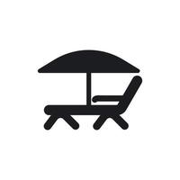 vettore di logo del mare della tavola dell'ombrello