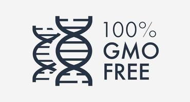 etichetta vettoriale senza OGM isolata su sfondo