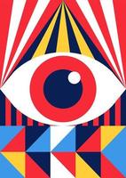 poster astratto dell'occhio bauhaus stile geometrico minimo degli anni '20 vettore
