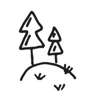 stile doodle radura della foresta vettore