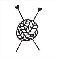 gomitolo di lana in stile doodle vettore