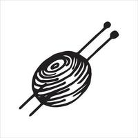 illustrazione vettoriale di un gomitolo di lana in stile doodle