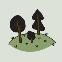 foresta di immagini vettoriali in stile doodle