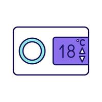icona del colore del termostato digitale. display del climatizzatore. regolazione della temperatura. telecomando aria condizionata. illustrazione vettoriale isolata