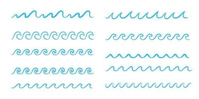 icona della linea dell'onda d'acqua blu nel mare vettore